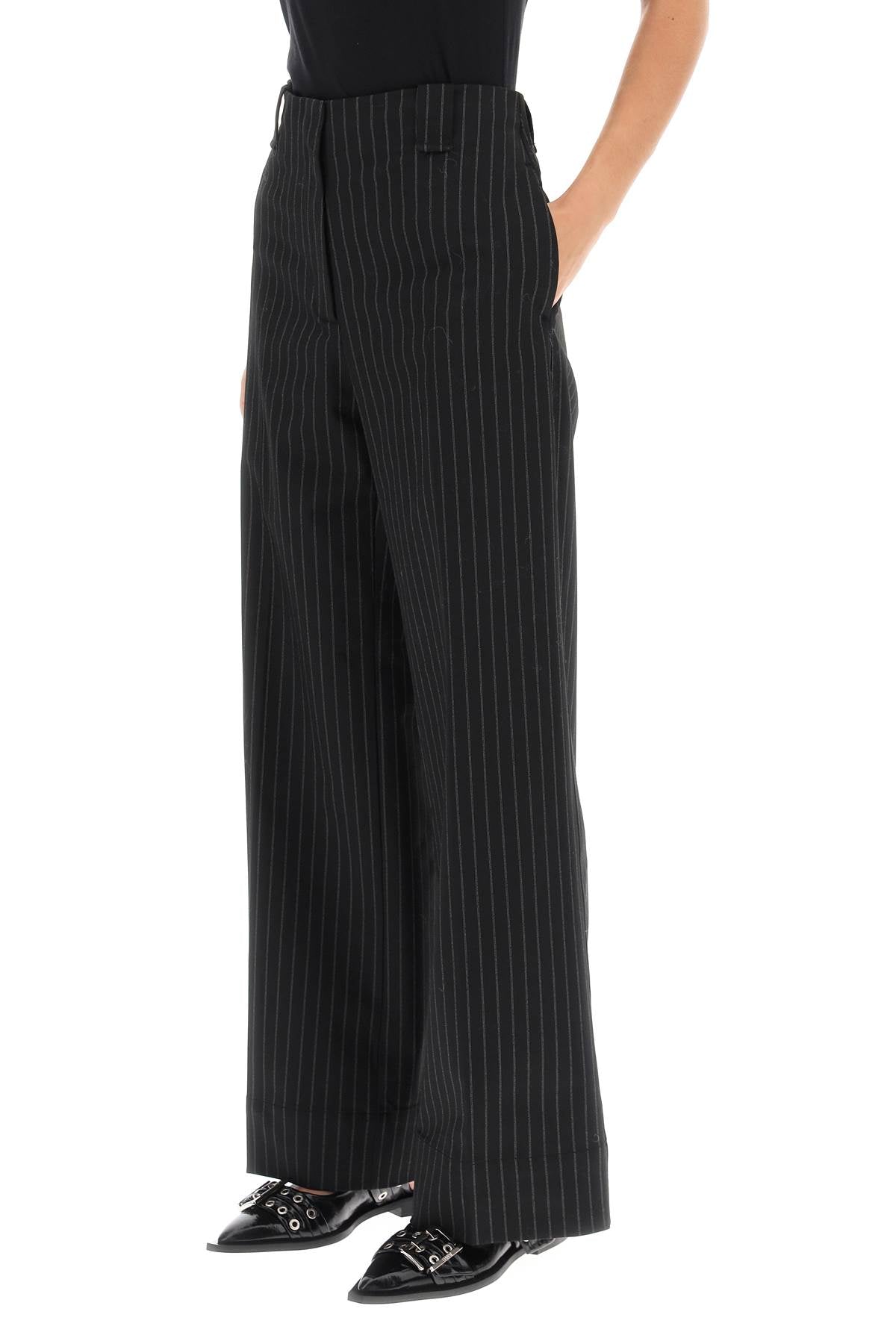 Ganni Ganni pinstriped wide leg pants