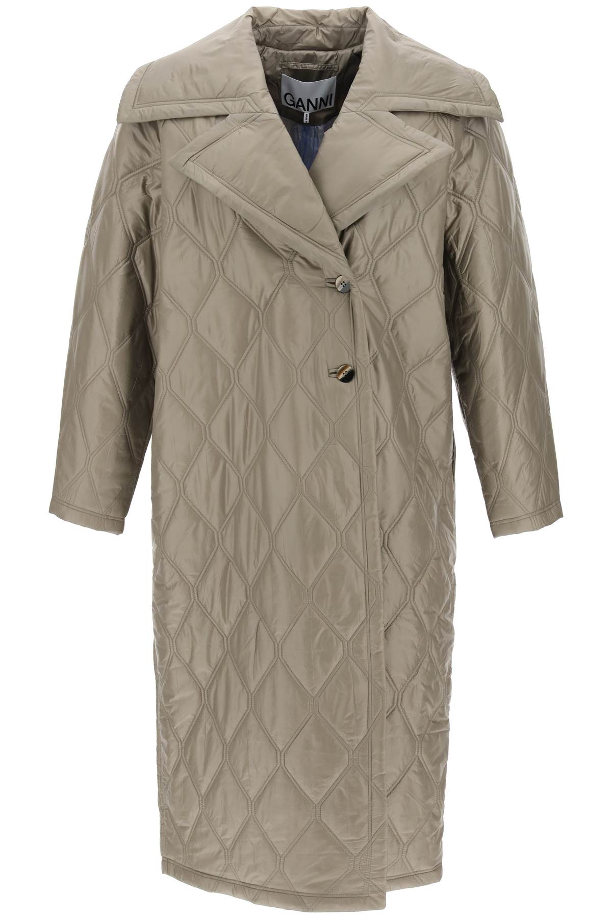 Ganni Ganni quilted oversized coat