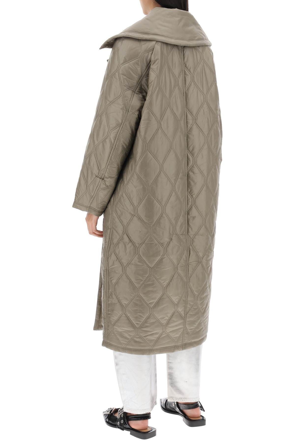 Ganni Ganni quilted oversized coat