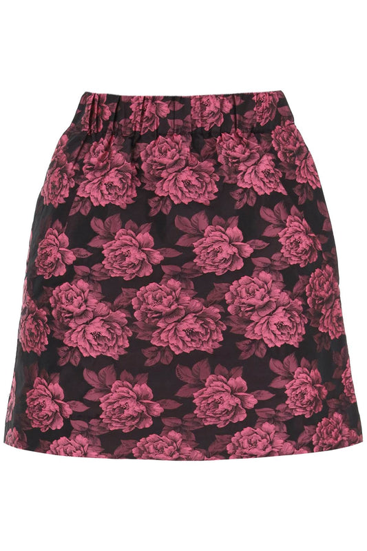 Ganni Ganni mini skirt in floral jacquard