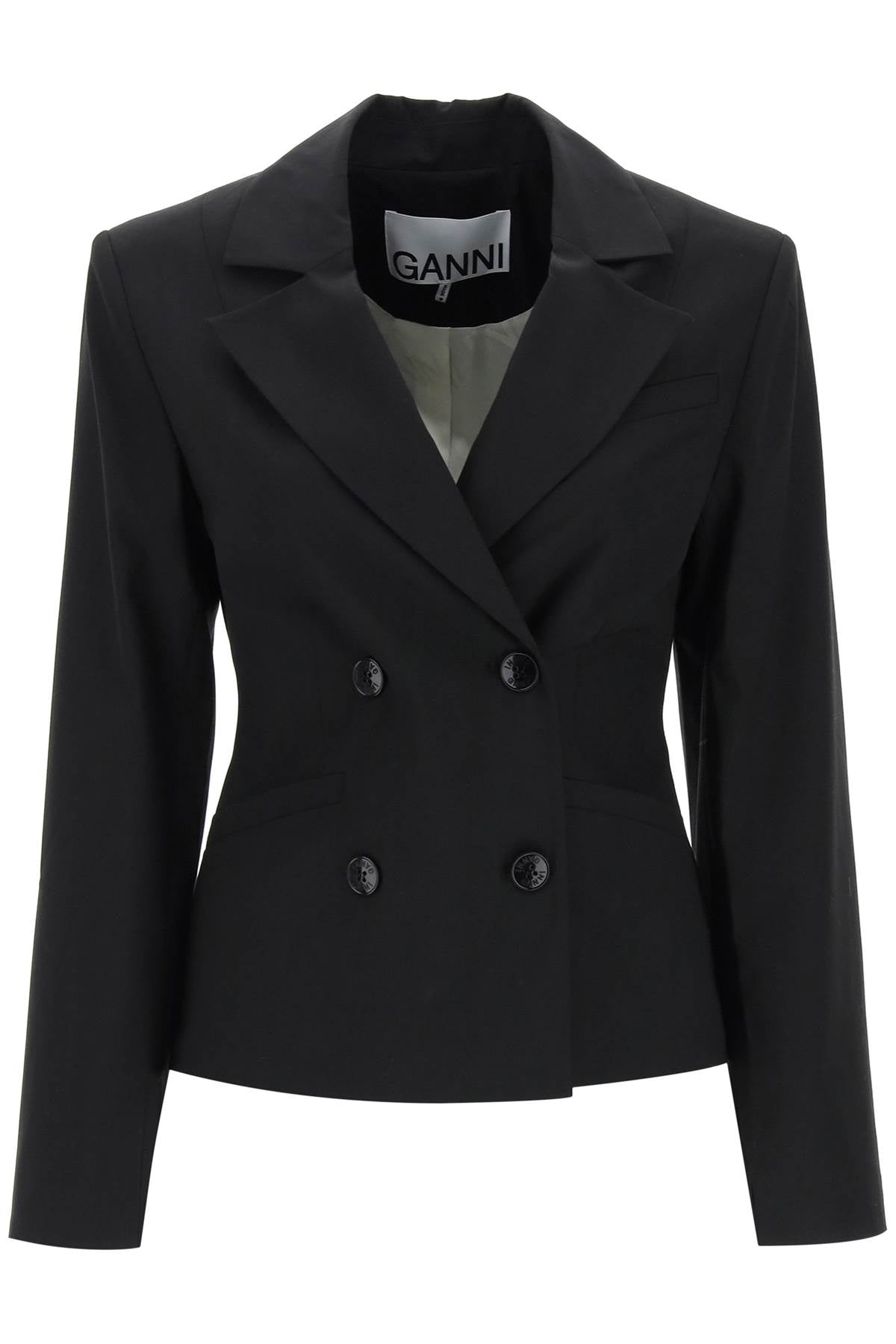 Ganni Ganni shaped double-breasted jacket