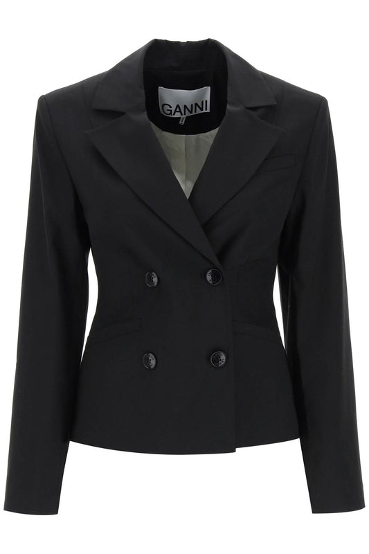 Ganni Ganni shaped double-breasted jacket