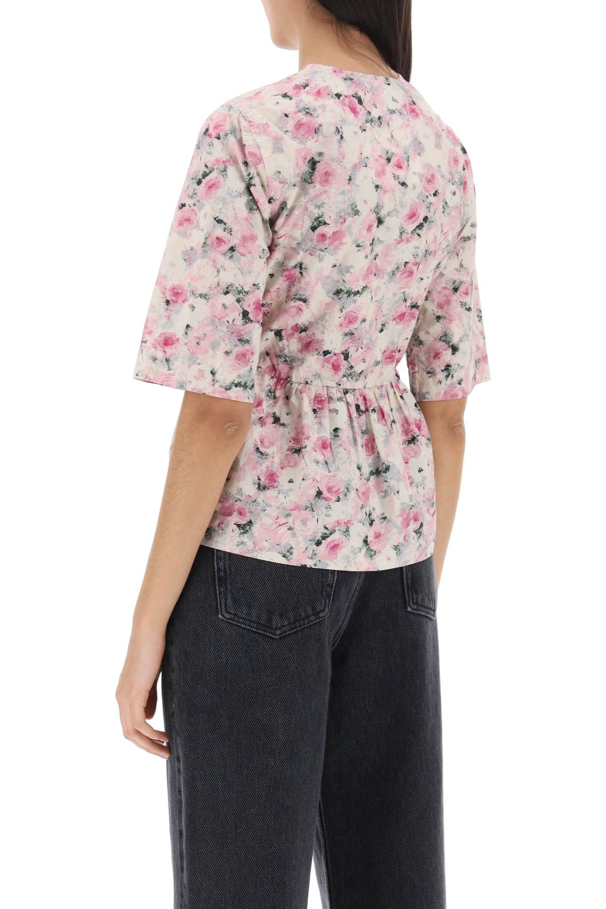 Ganni Ganni floral peplum blouse