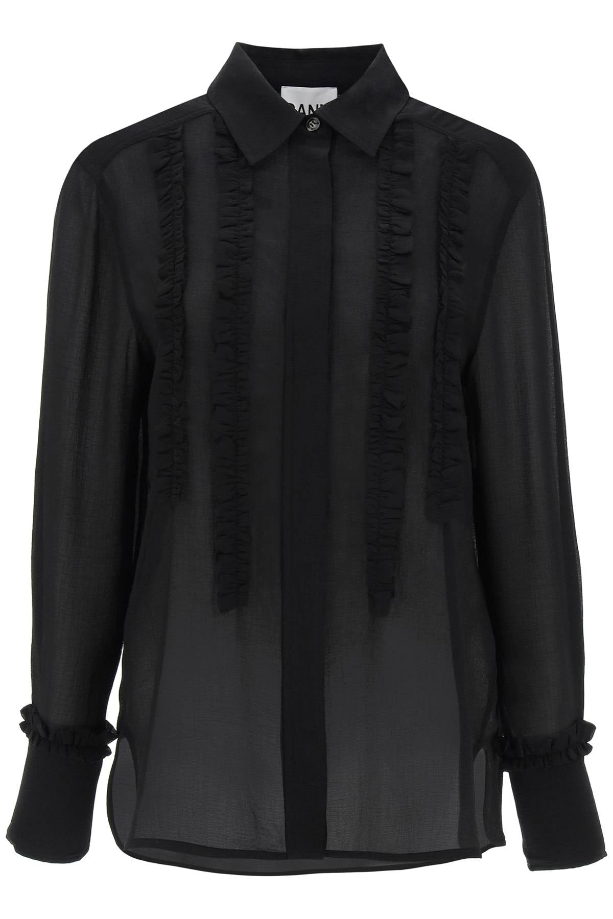 Ganni Ganni ruffled chiffon shirt