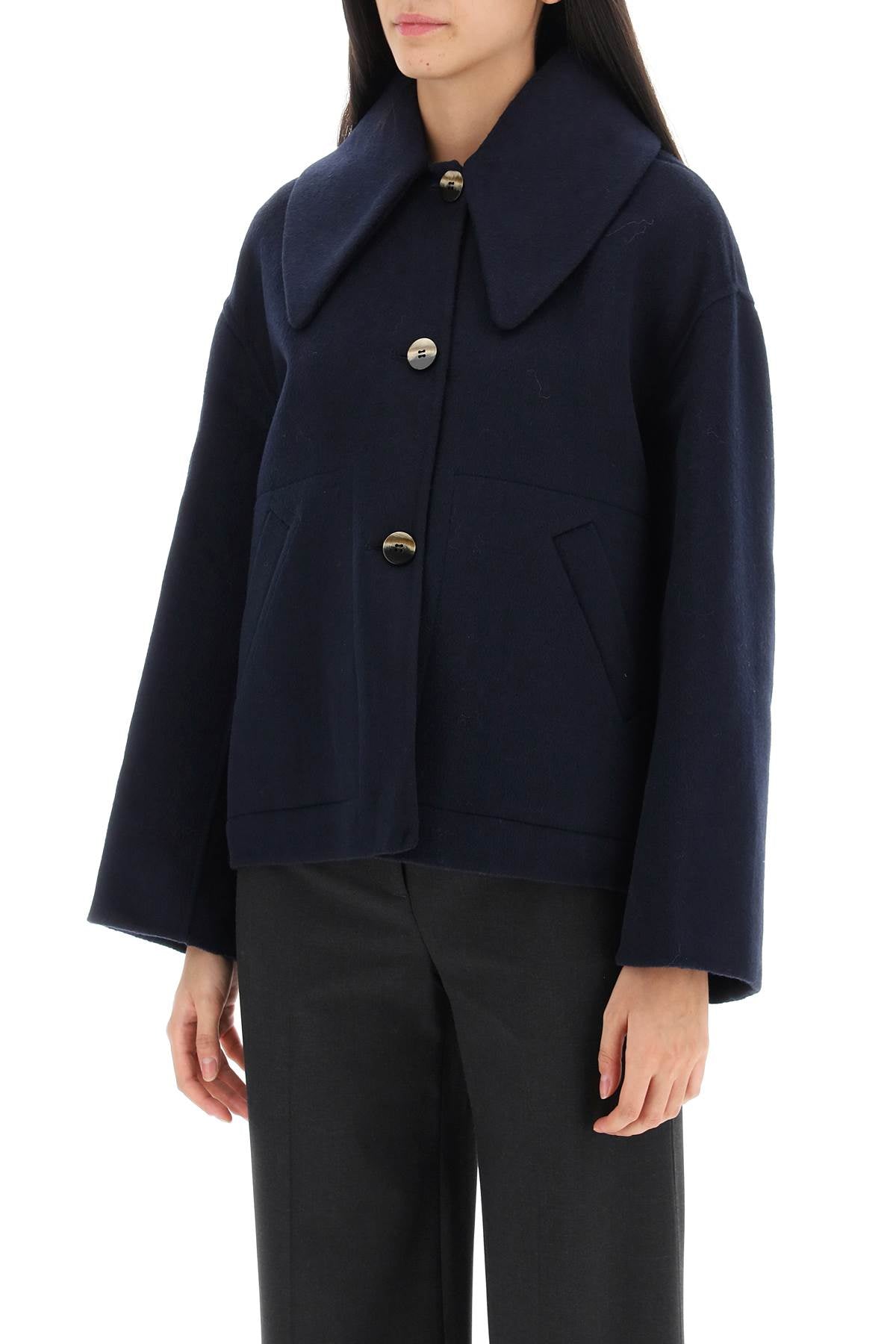 Ganni Ganni peacoat with maxi collar