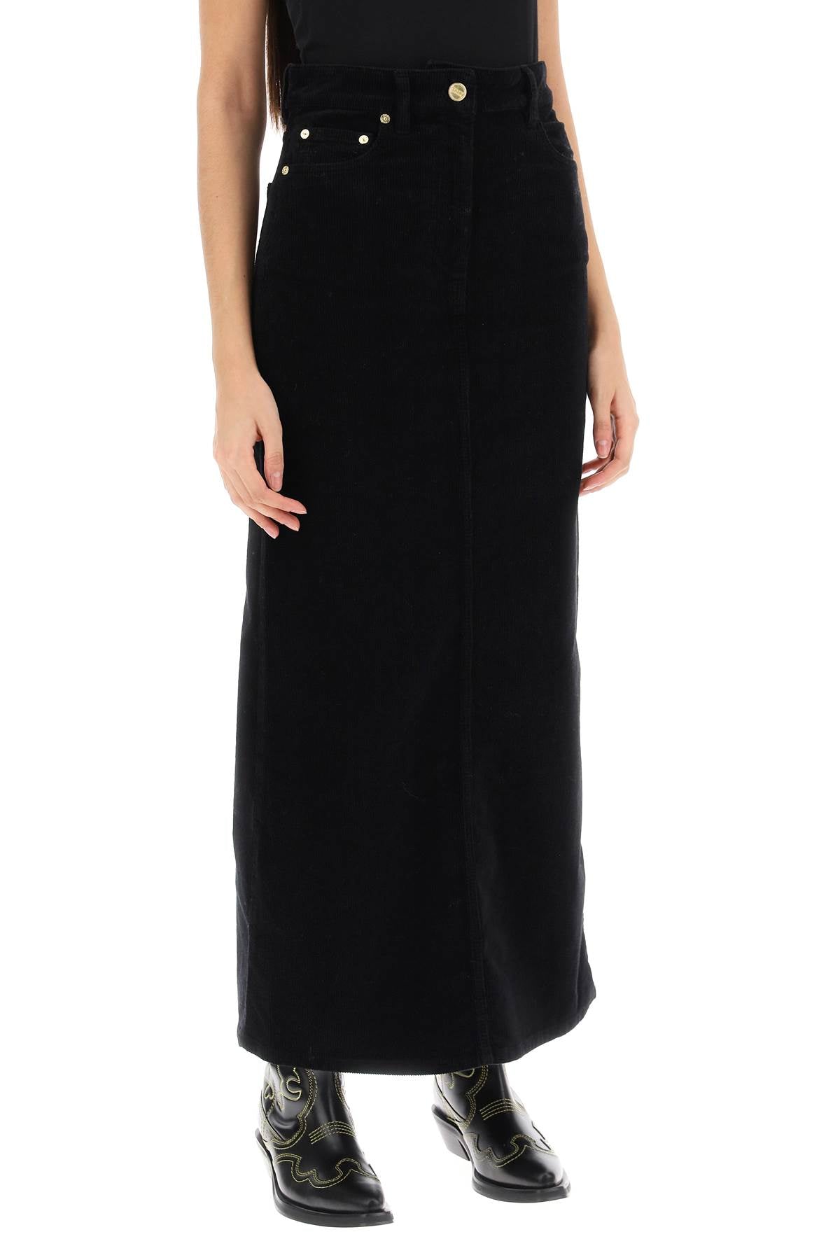 Ganni Ganni corduroy column skirt