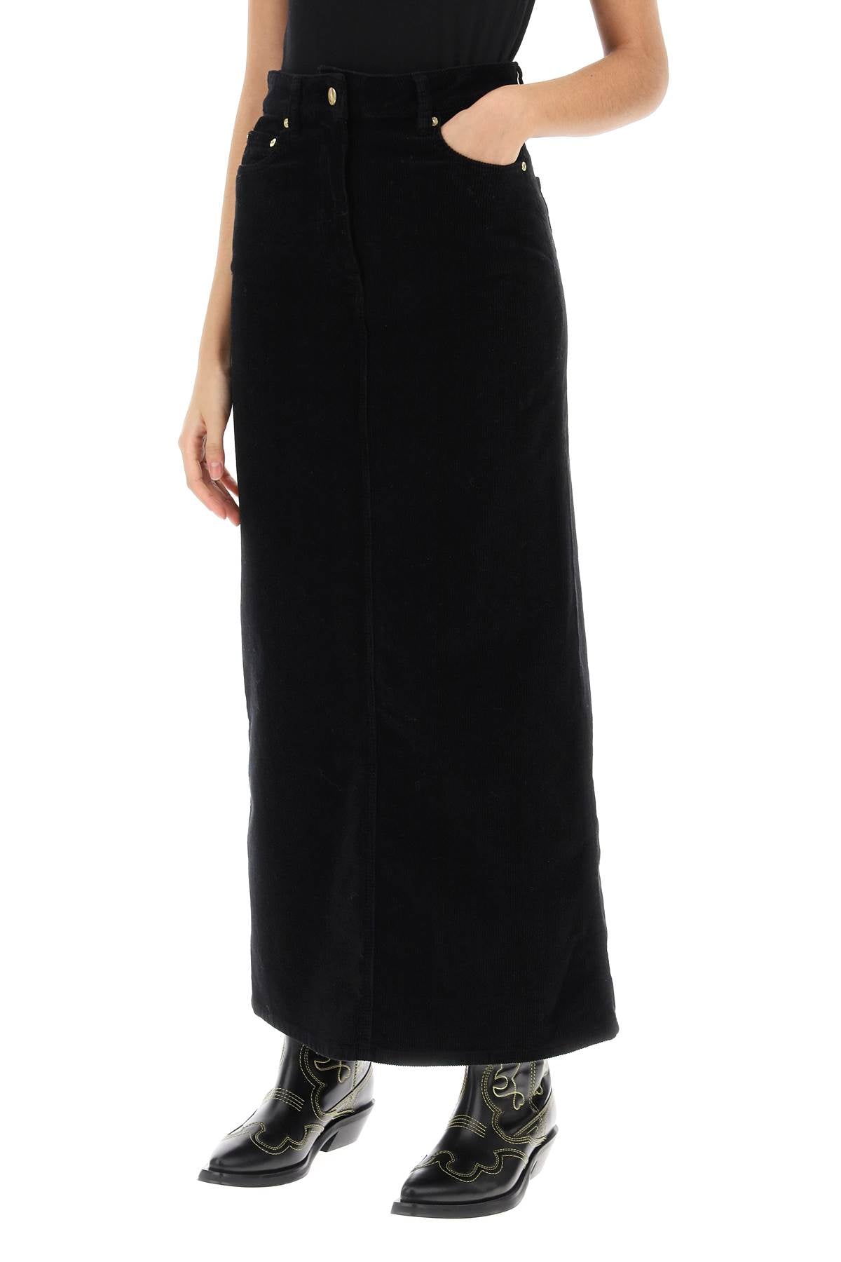 Ganni Ganni corduroy column skirt