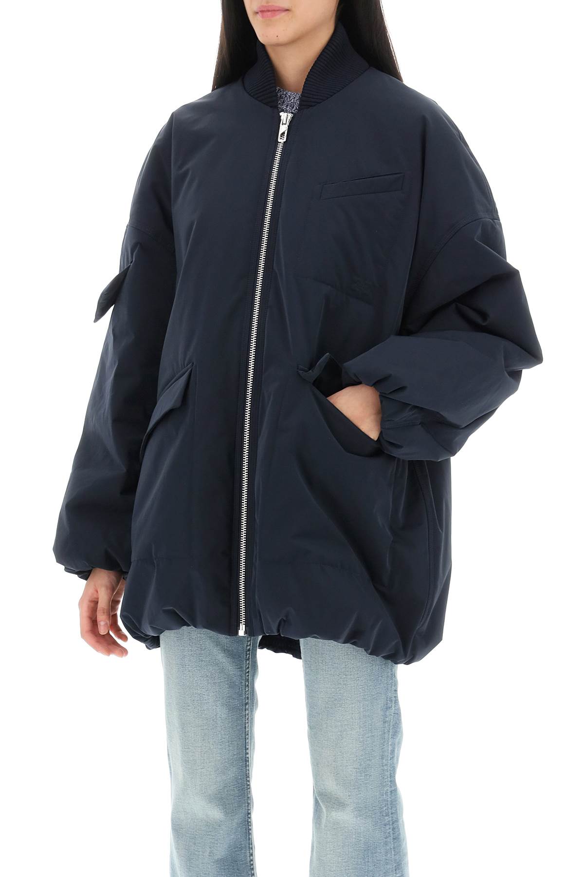 Ganni Ganni oversized midi bomber jacket