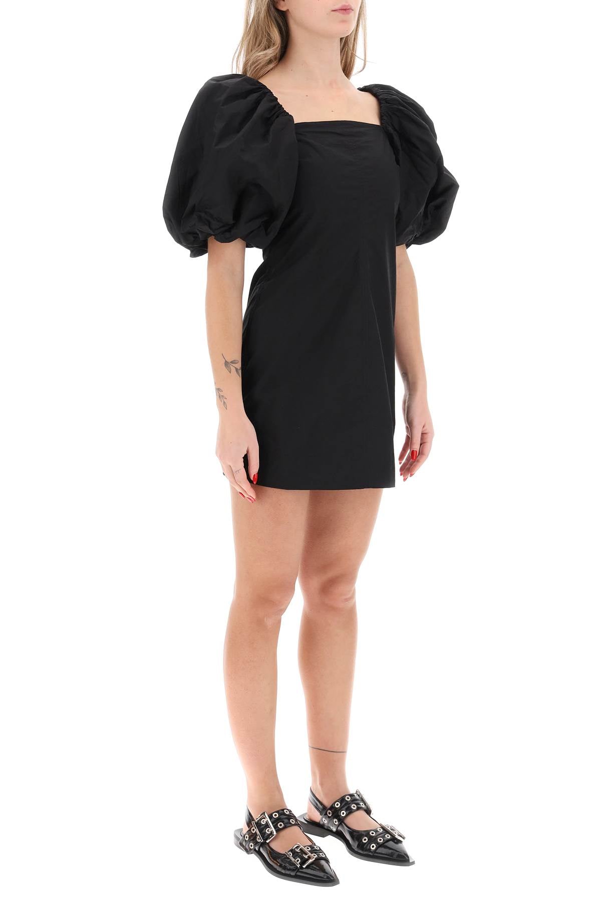 Ganni Ganni mini dress with balloon sleeves