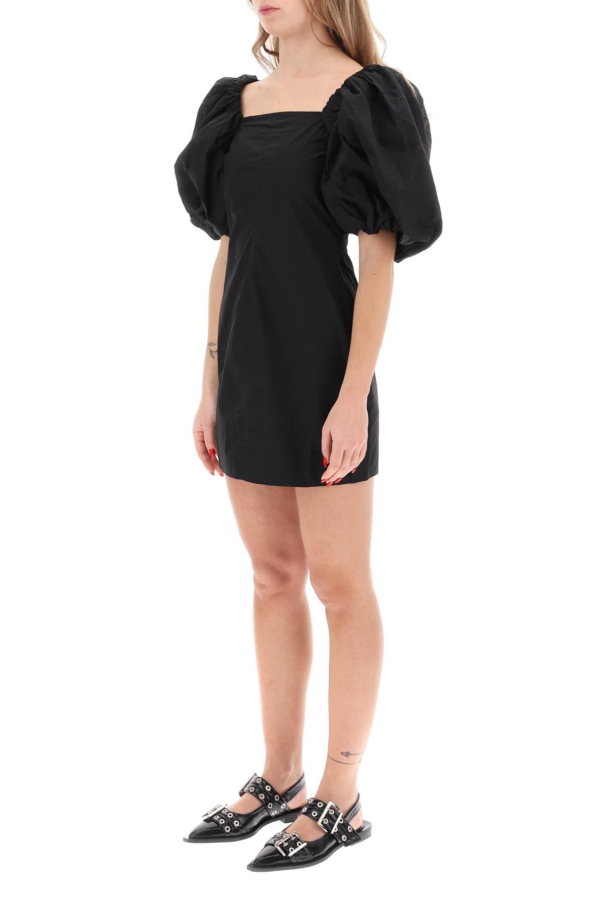 Ganni Ganni mini dress with balloon sleeves