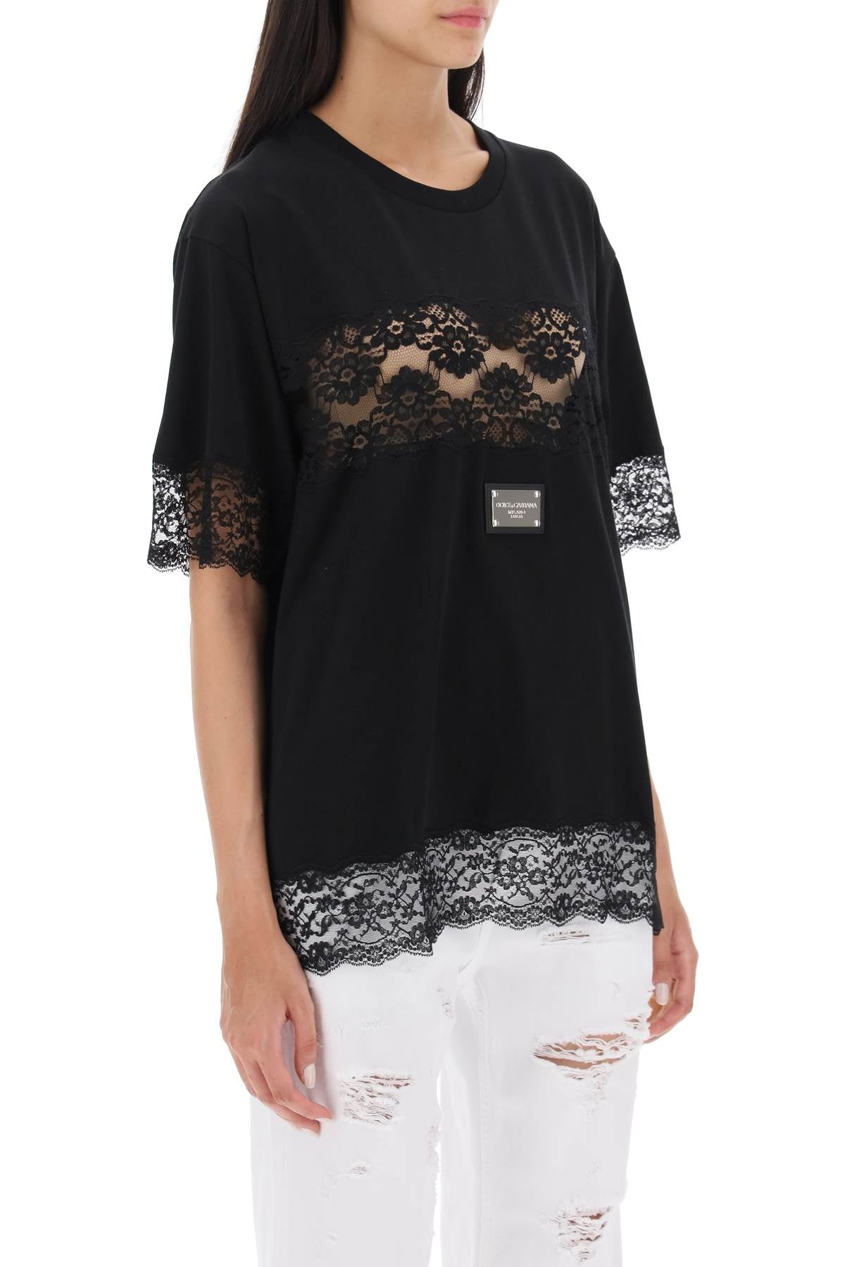 Dolce & Gabbana Dolce & gabbana t-shirt with lace inserts