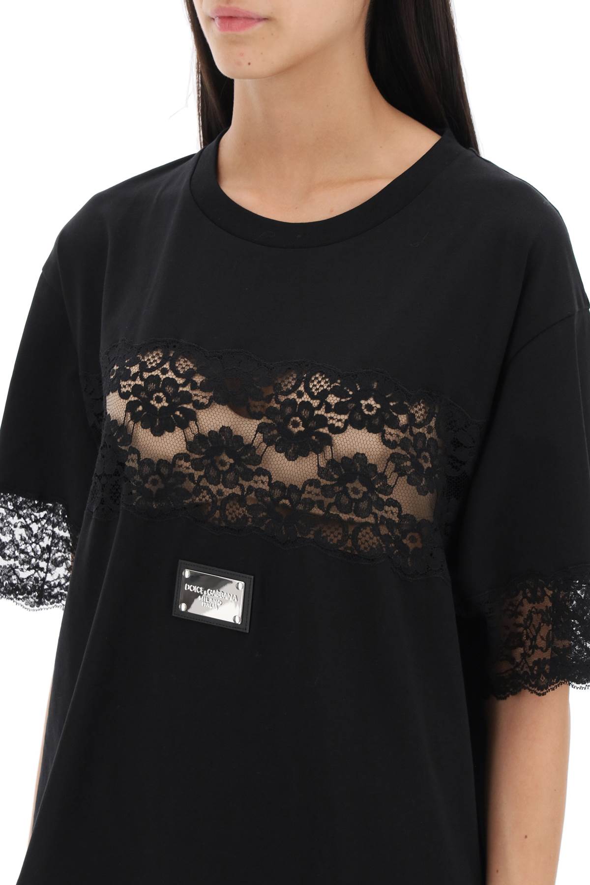 Dolce & Gabbana Dolce & gabbana t-shirt with lace inserts