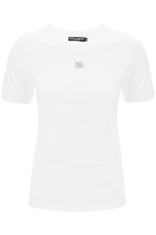 Dolce & Gabbana Dolce & gabbana t-shirt logo dg crystal