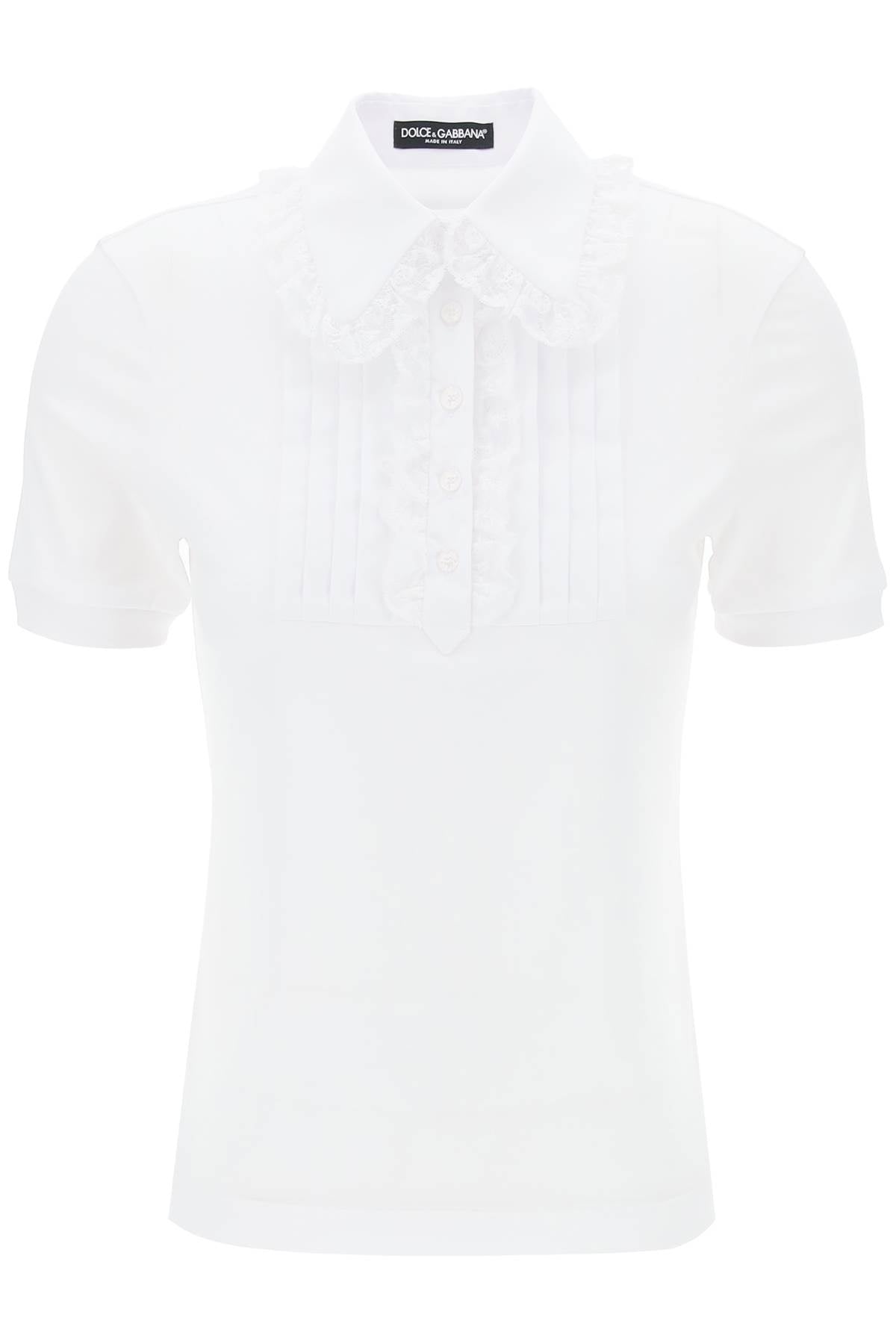 Dolce & Gabbana Dolce & gabbana polo shirt with harness and lace trimm