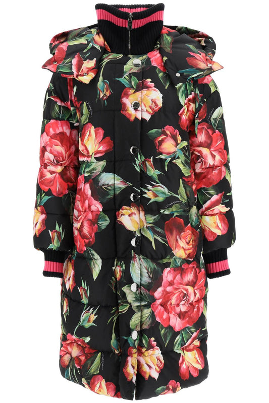 Dolce & Gabbana Dolce & gabbana rose print long puffer jacket