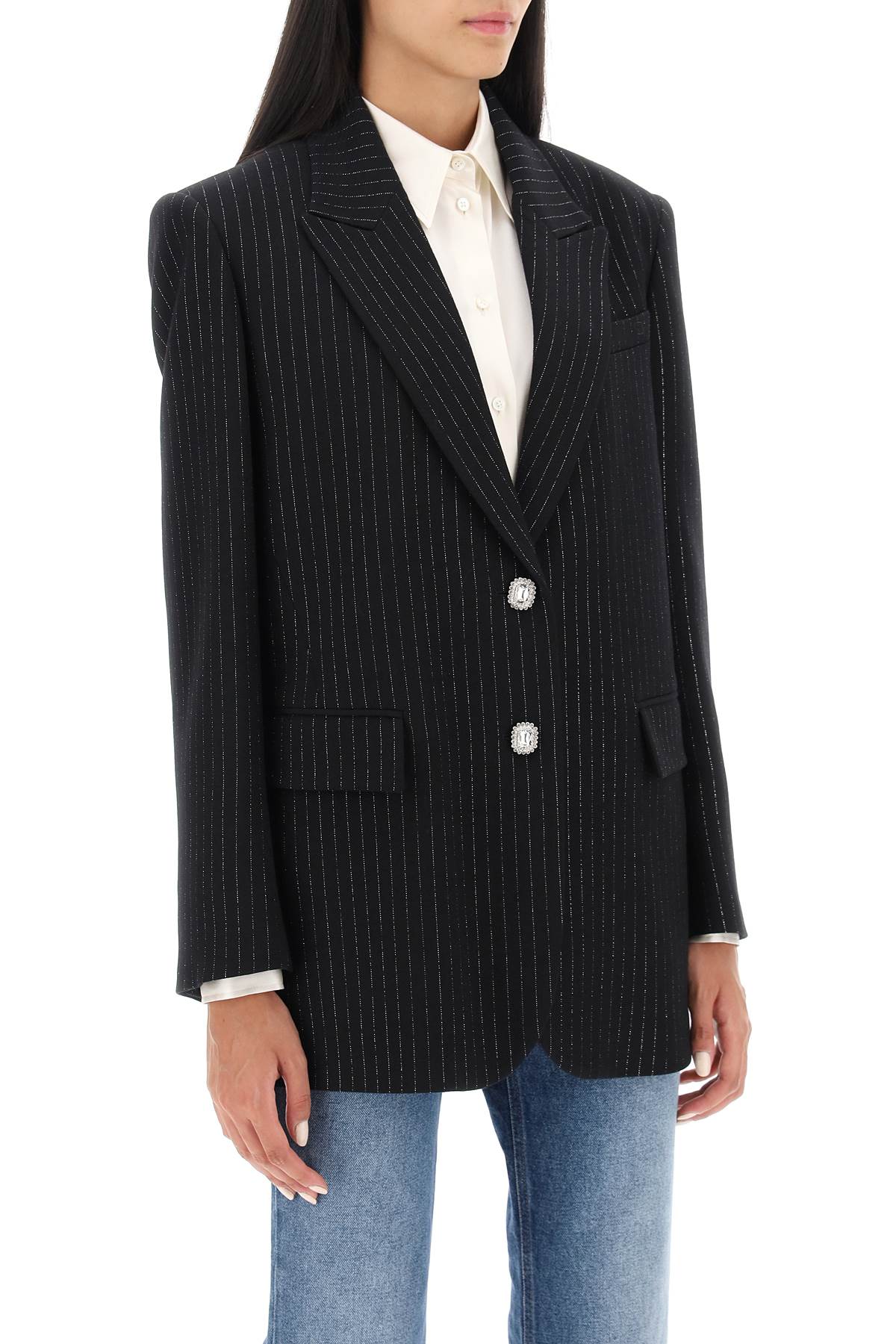 Alessandra Rich Alessandra rich lurex-pinstriped jacket