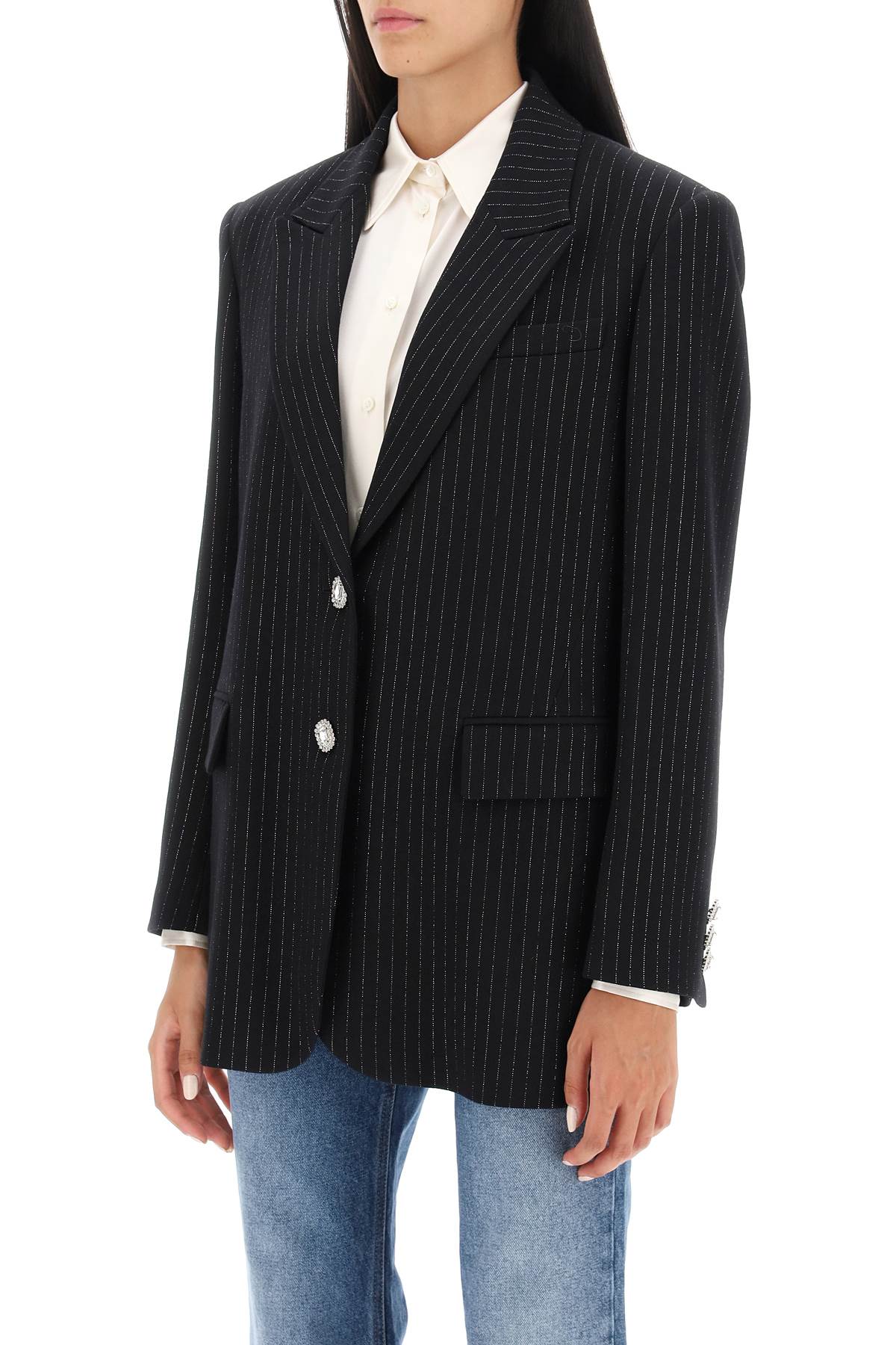 Alessandra Rich Alessandra rich lurex-pinstriped jacket