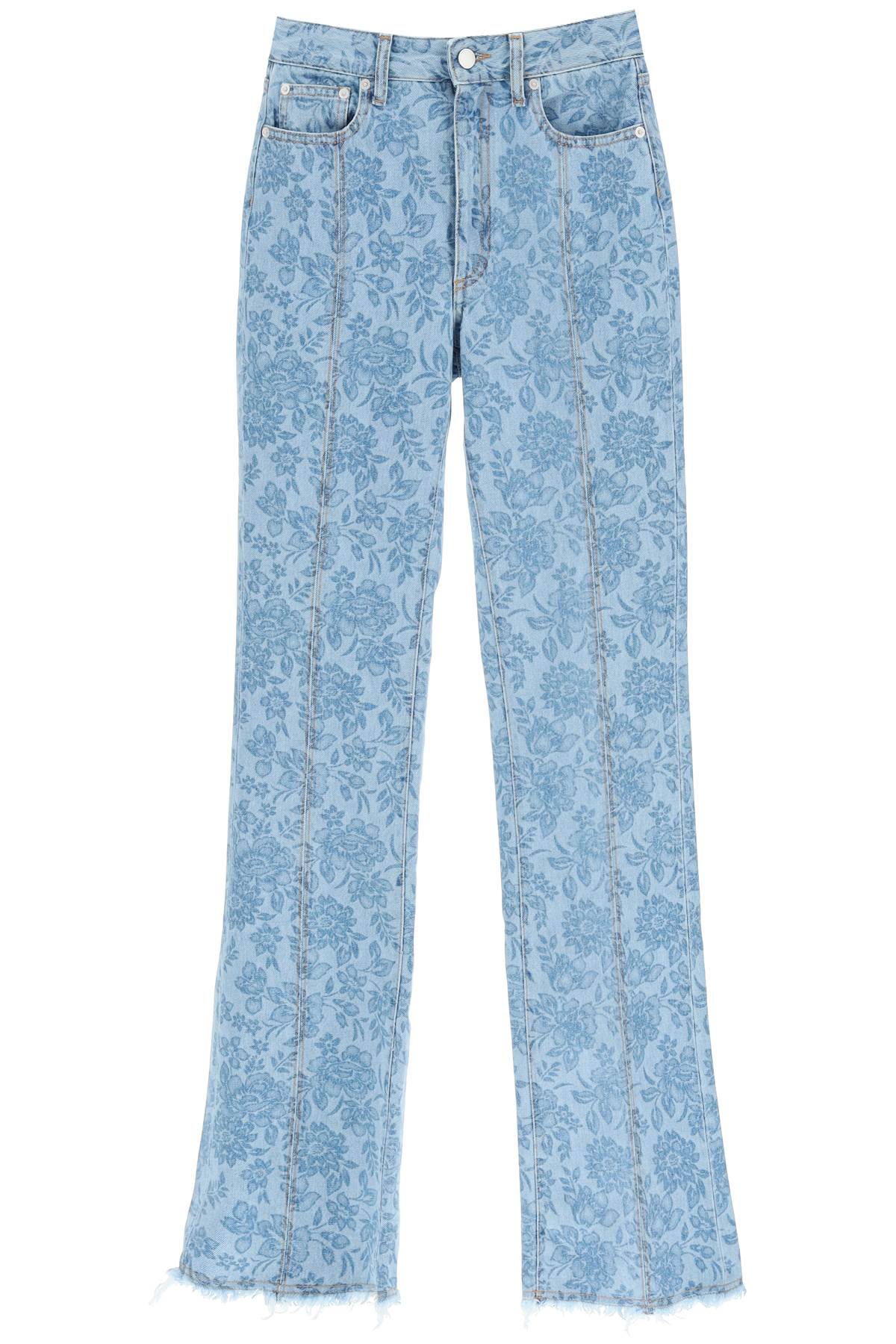 Alessandra Rich Alessandra rich flower print flared jeans