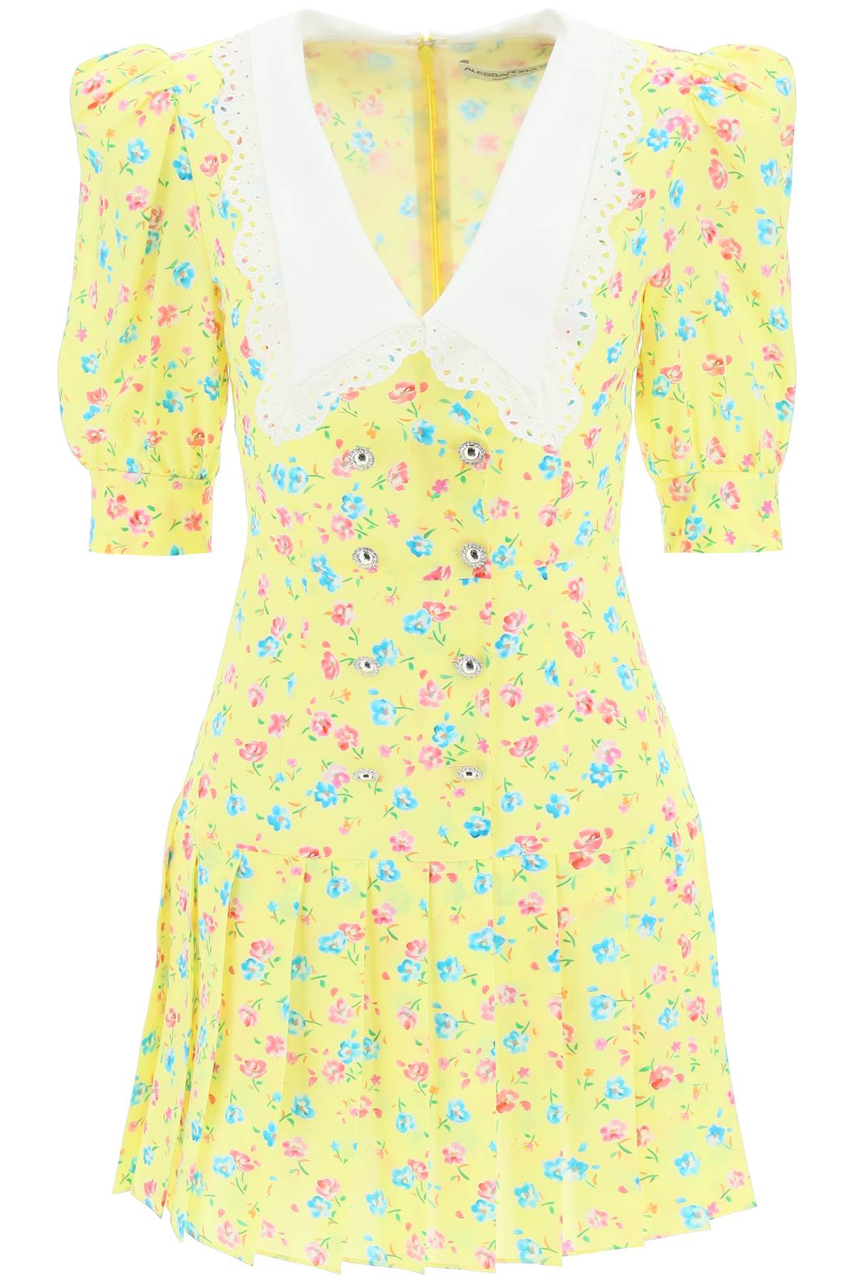 Alessandra Rich Alessandra rich flower print silk mini dress