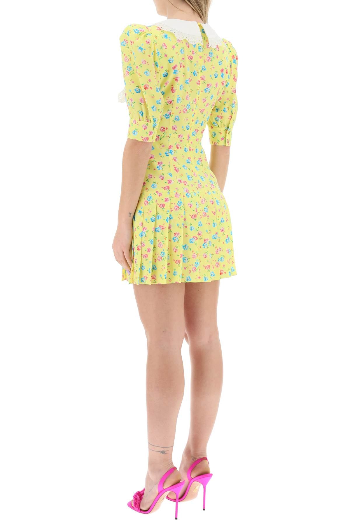 Alessandra Rich Alessandra rich flower print silk mini dress