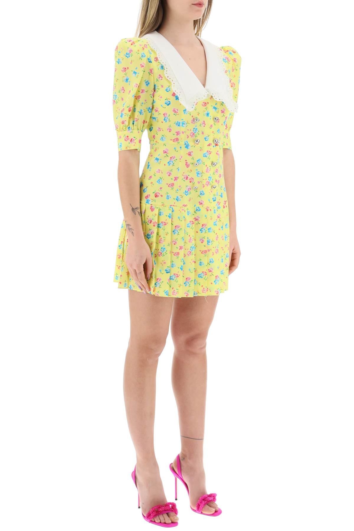 Alessandra Rich Alessandra rich flower print silk mini dress