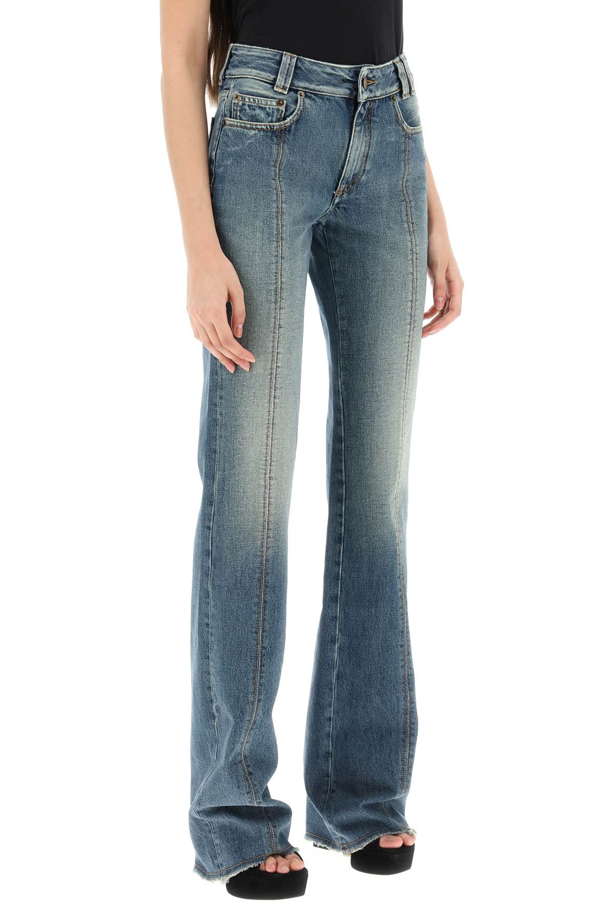 Alessandra Rich Alessandra rich flared jeans with crystal rose