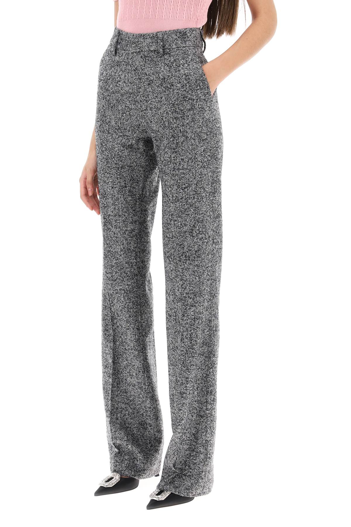 Alessandra Rich Alessandra rich pants with herringbone motif