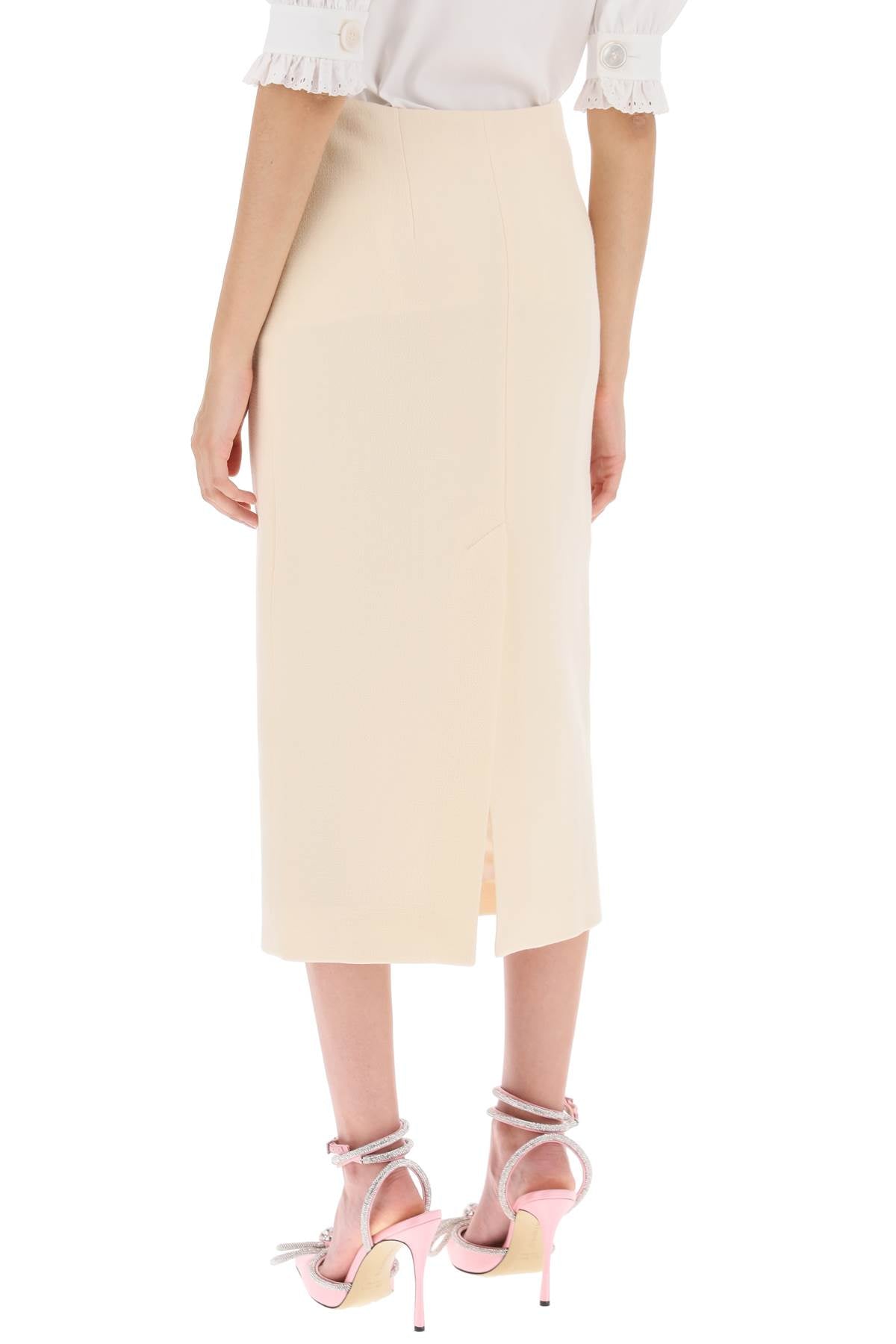 Alessandra Rich Alessandra rich pencil skirt in virgin wool tweed