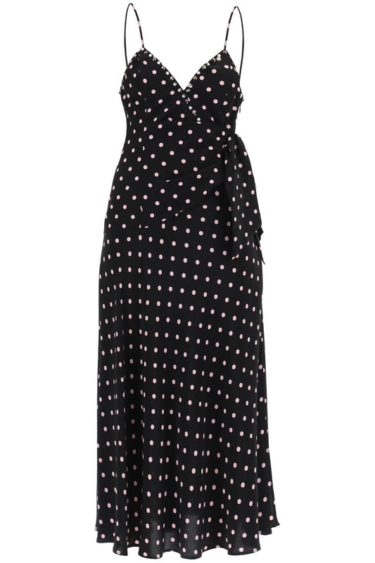 Alessandra Rich Alessandra rich polka dot slip dress with studs and rhinestones