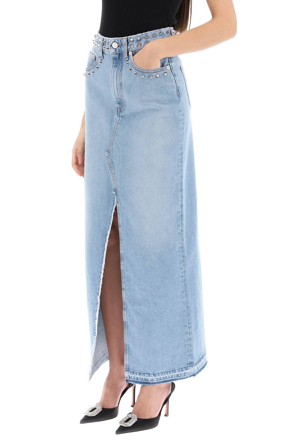 Alessandra Rich Alessandra rich long denim skirt with studs