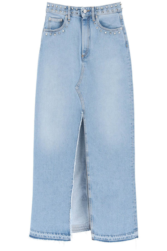 Alessandra Rich Alessandra rich long denim skirt with studs