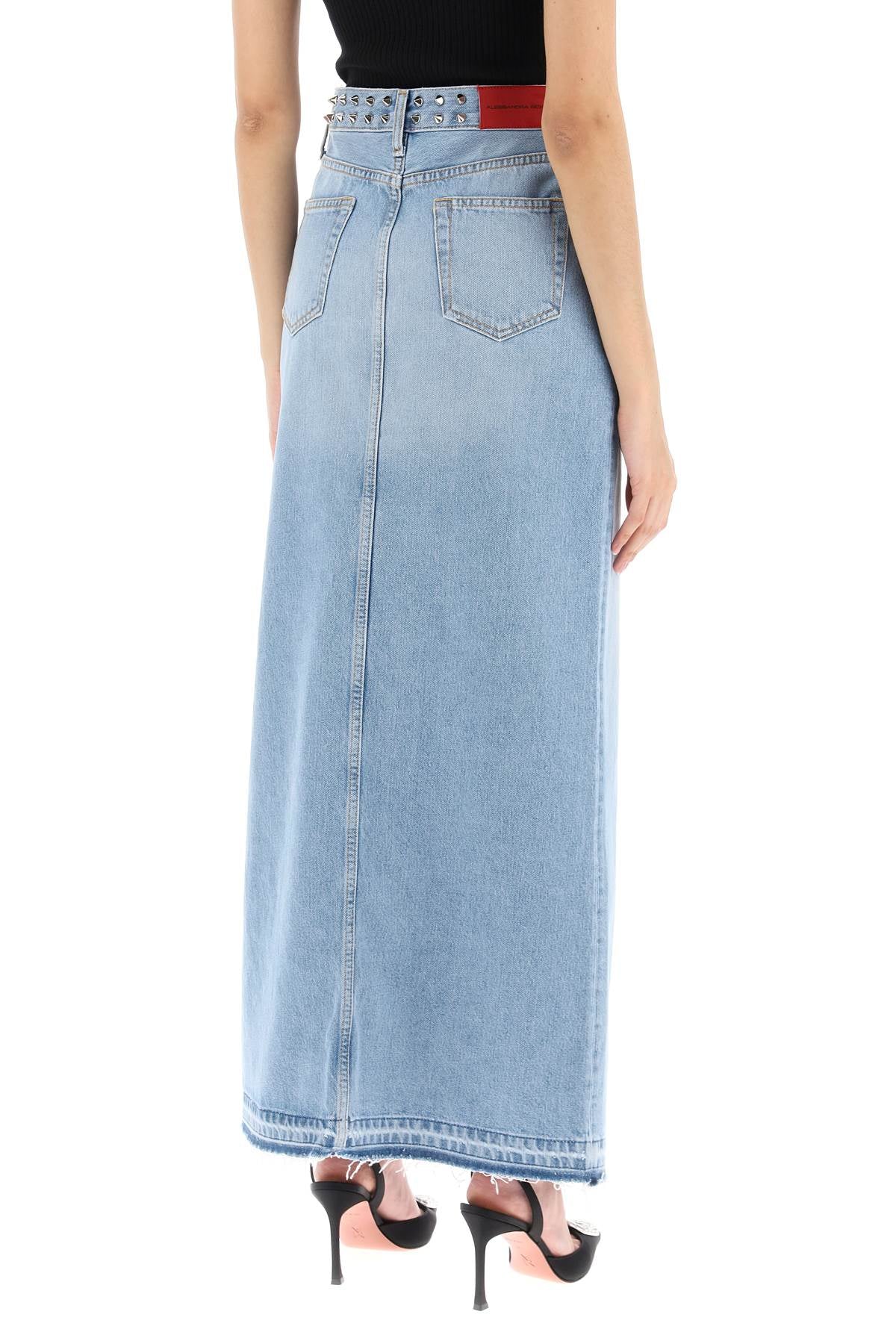 Alessandra Rich Alessandra rich long denim skirt with studs