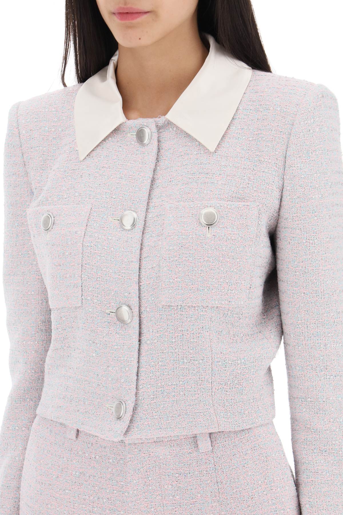 Alessandra Rich Alessandra rich cropped jacket in tweed boucle'