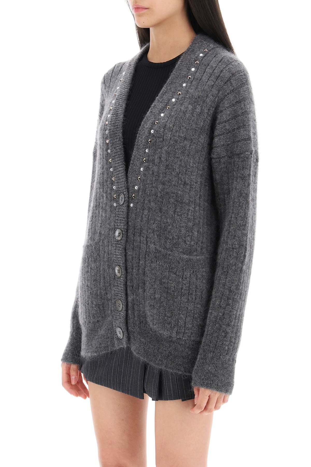 Alessandra Rich Alessandra rich cardigan with studs and crystals