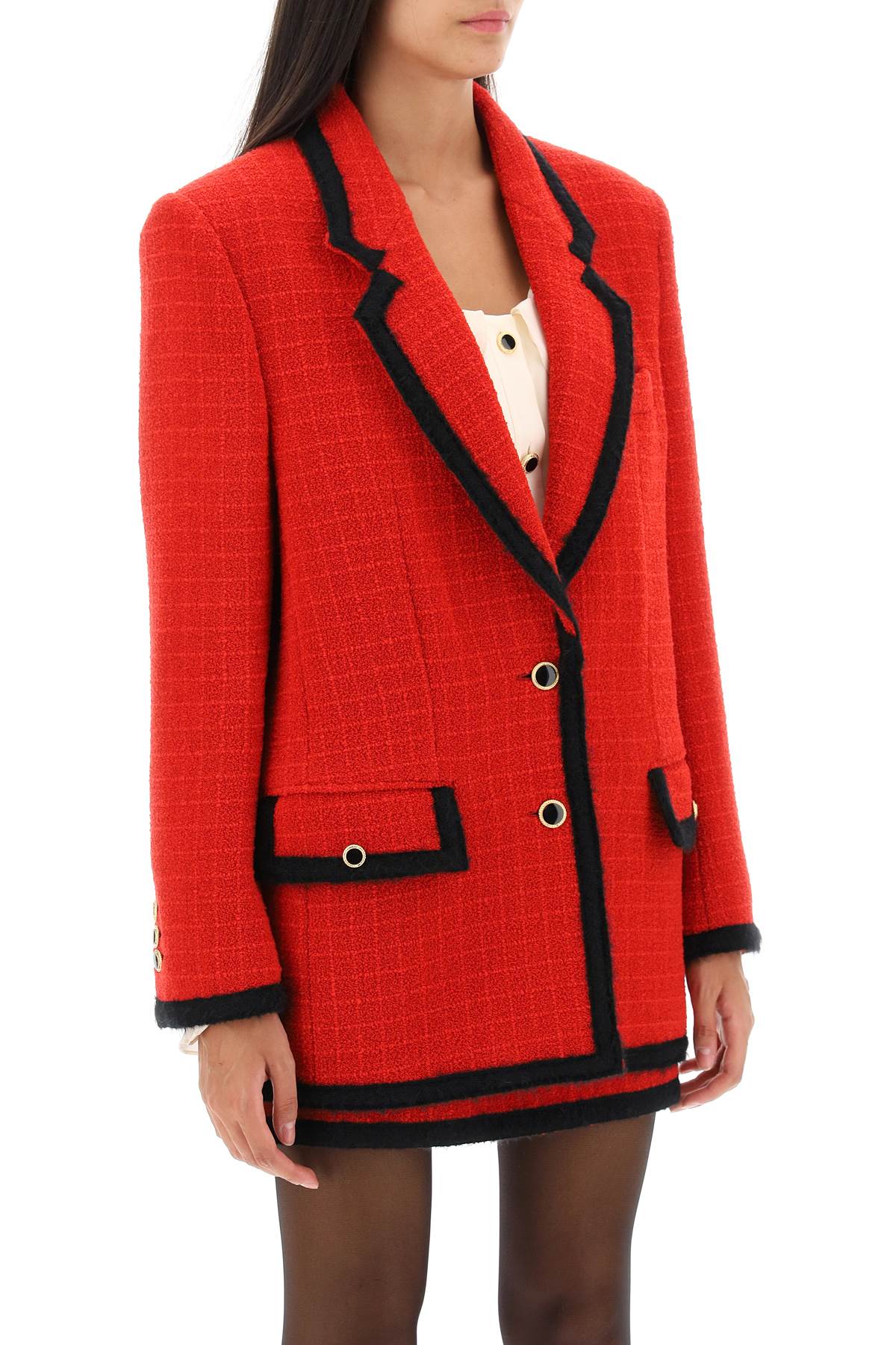 Alessandra Rich Alessandra rich single-breasted boucle tweed jacket