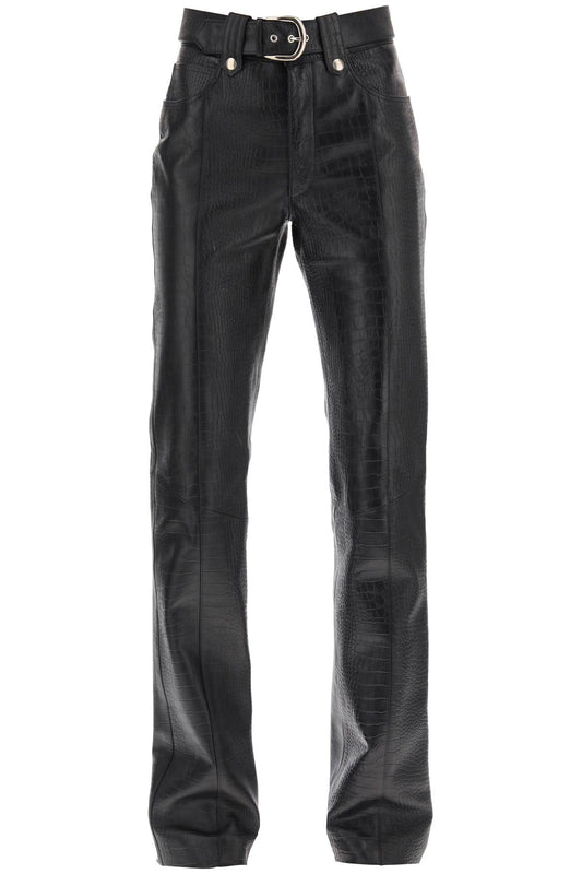 Alessandra Rich Alessandra rich straight-cut pants in crocodile-print leather