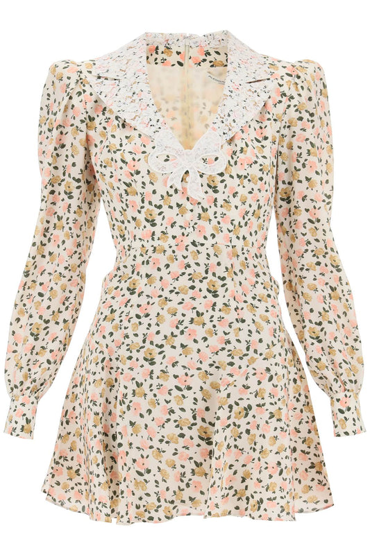 Alessandra Rich Alessandra rich mini dress with lace collar