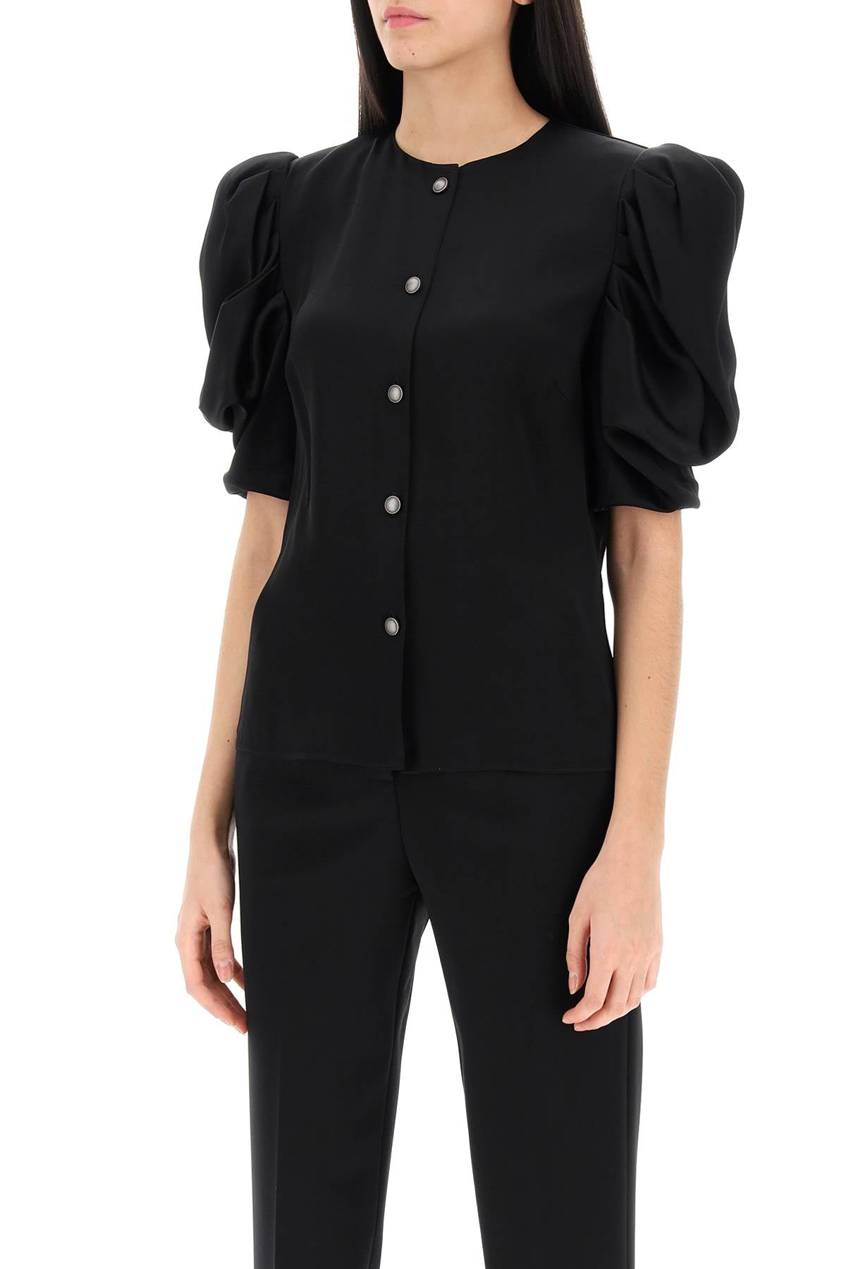 Alessandra Rich Alessandra rich envers satin blouse with bouffant sleeves