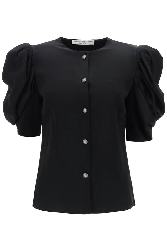 Alessandra Rich Alessandra rich envers satin blouse with bouffant sleeves