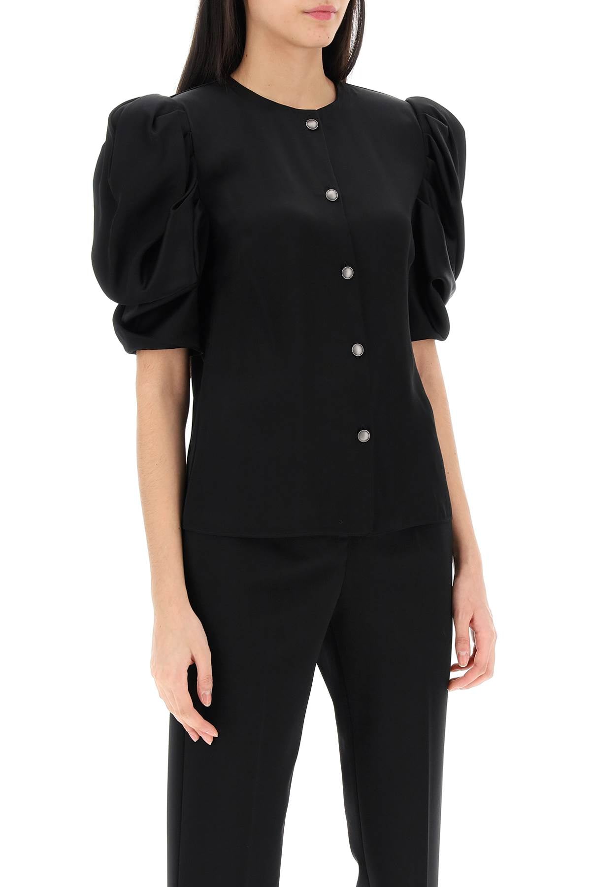 Alessandra Rich Alessandra rich envers satin blouse with bouffant sleeves