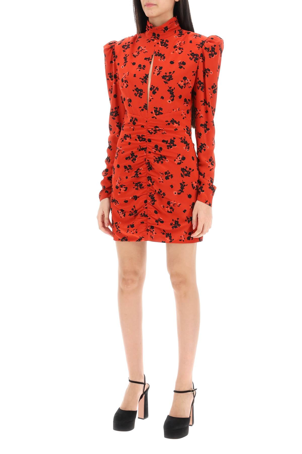 Alessandra Rich Alessandra rich high-neck floral mini dress