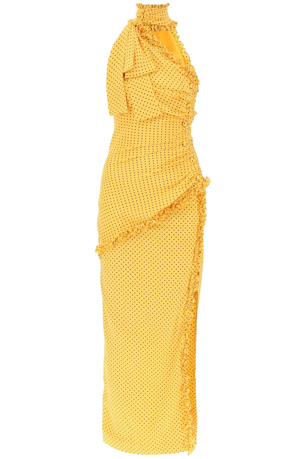 Alessandra Rich Alessandra rich polka dot one-shoulder maxi dress