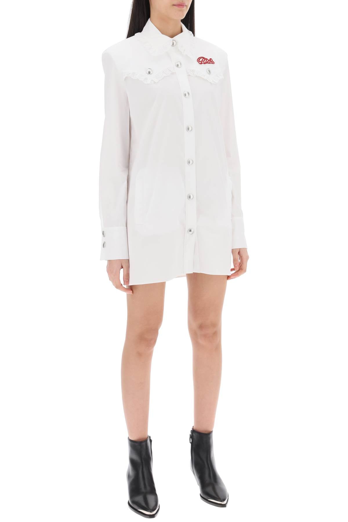 Alessandra Rich Alessandra rich logo patch mini dress