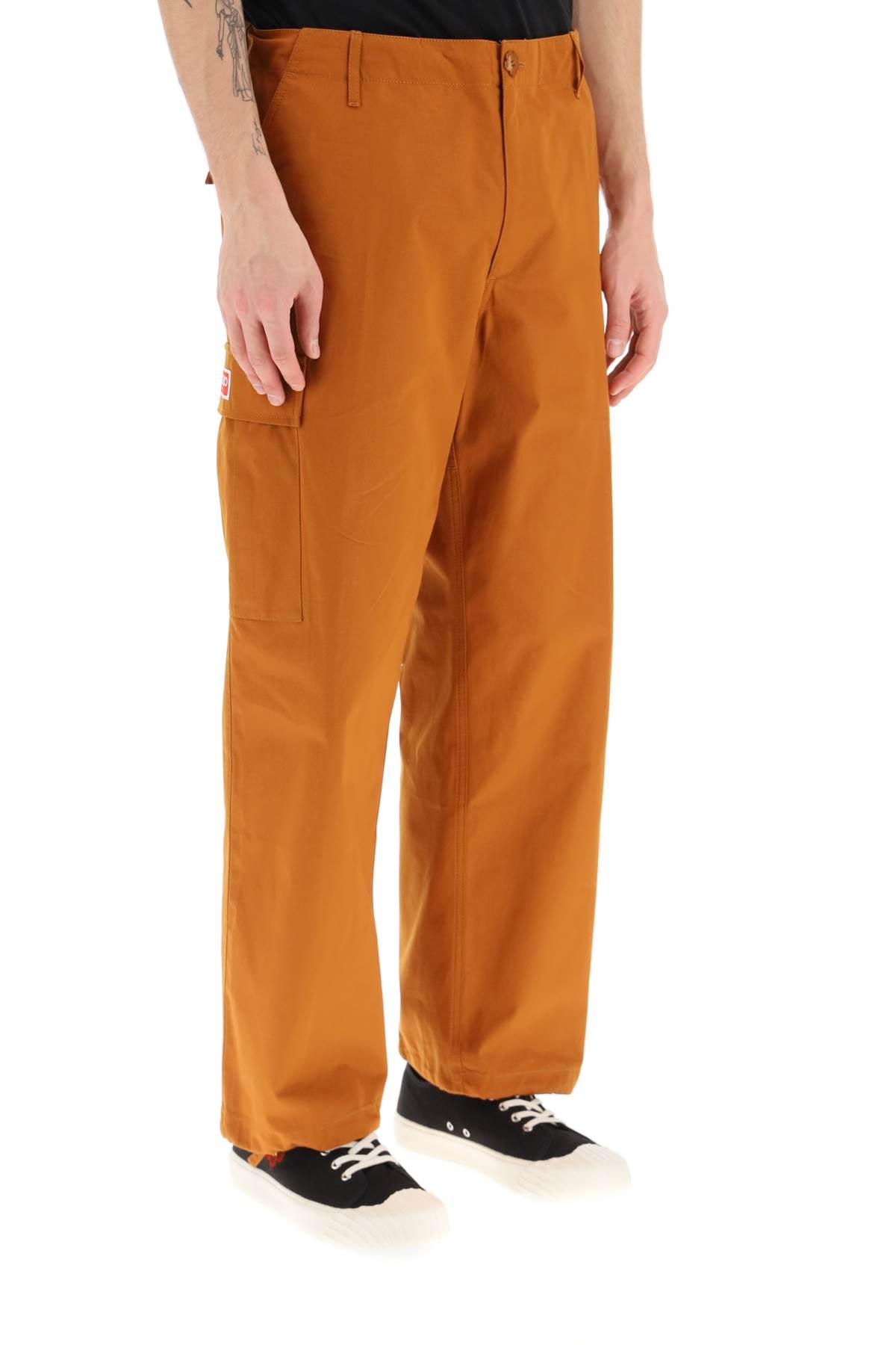 Kenzo Kenzo cargo pants featuring 'boke flower' button