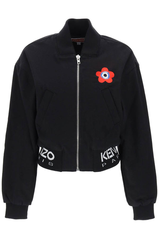 Kenzo Kenzo target cropped bomber jacket in denim