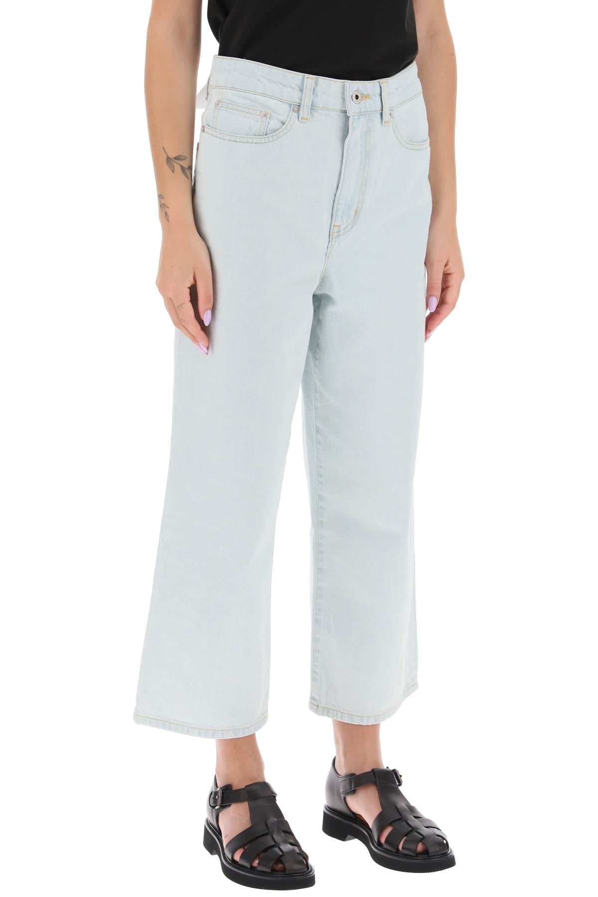 Kenzo Kenzo 'sumire' cropped jeans with wide leg