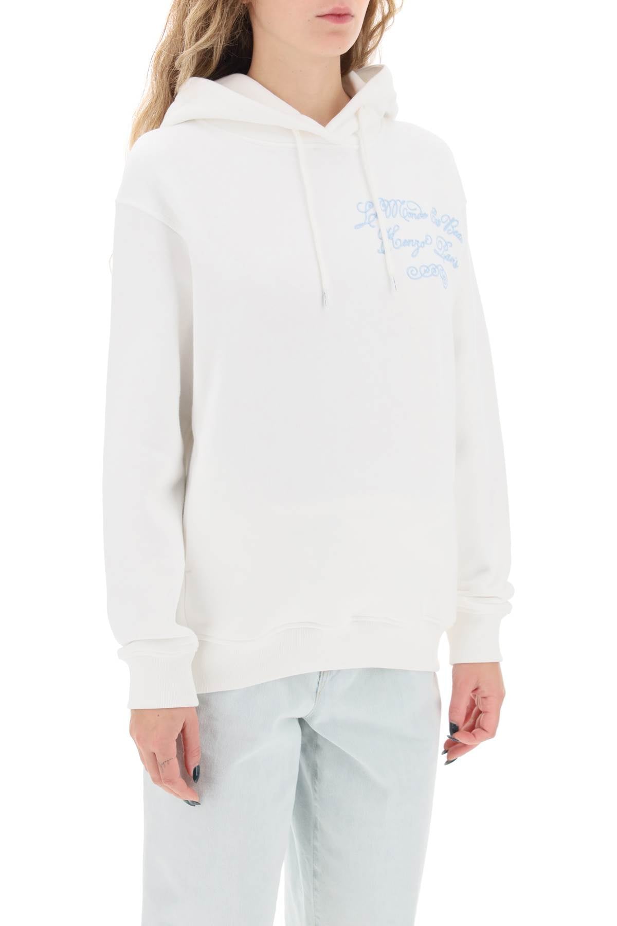 Kenzo Kenzo kenzo world embroidered hoodie