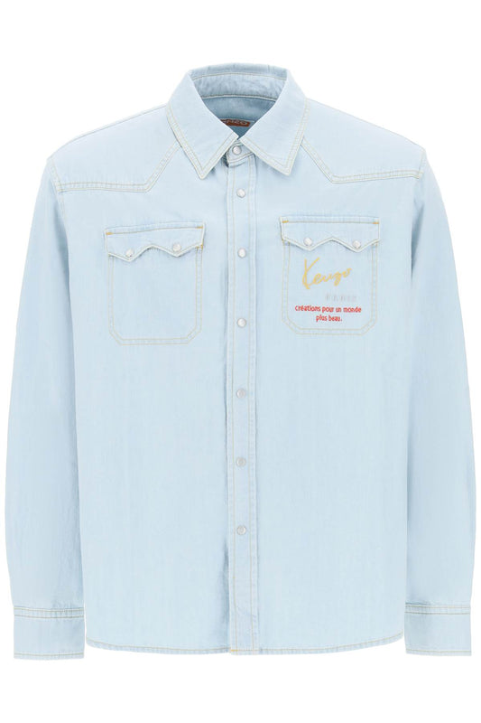 Kenzo Kenzo embroidered denim western shirt