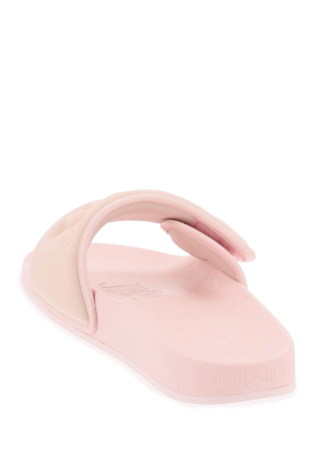 Jimmy Choo Jimmy choo fitz slides with lycra logoed bang