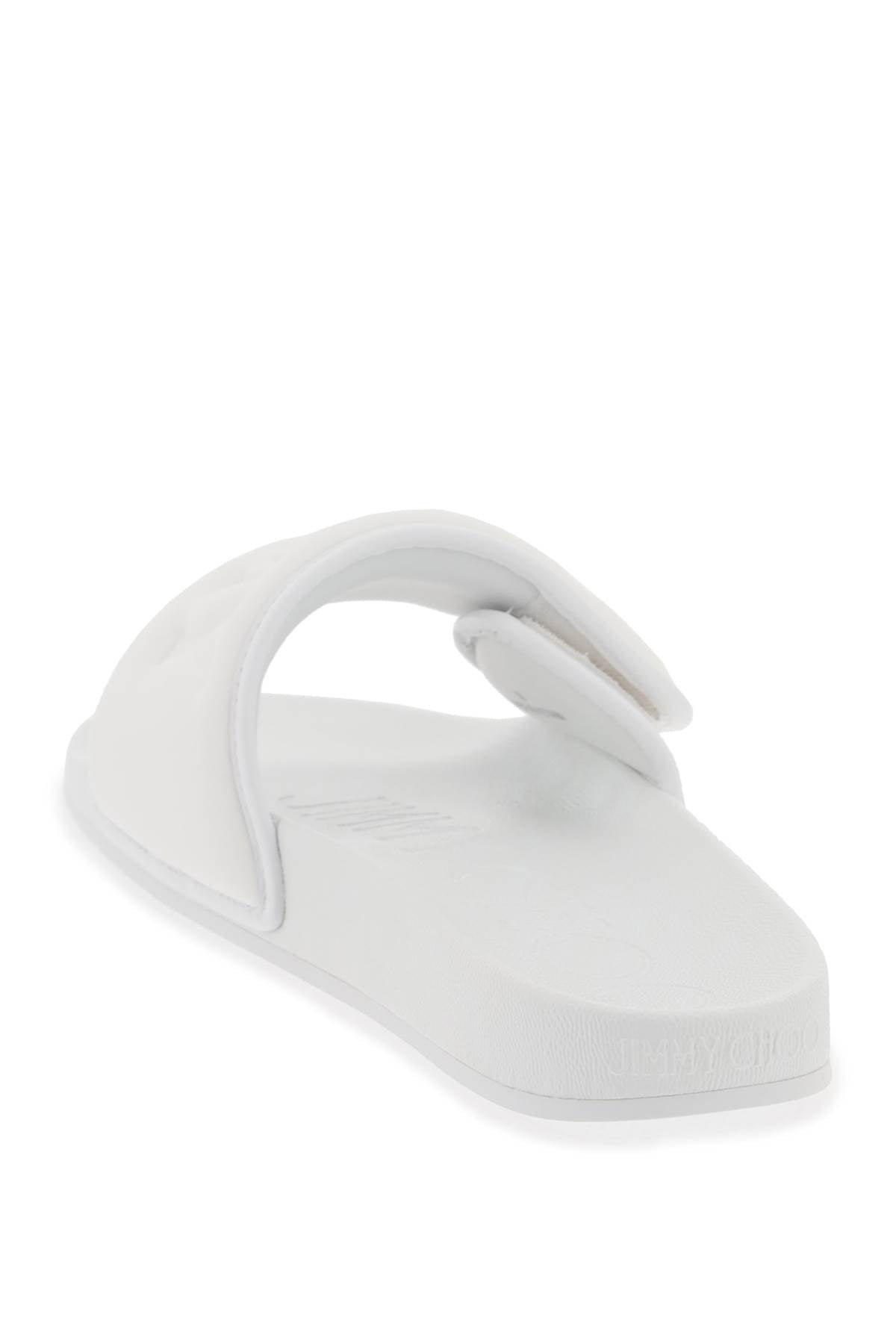 Jimmy Choo Jimmy choo fitz slides with lycra logoed bang